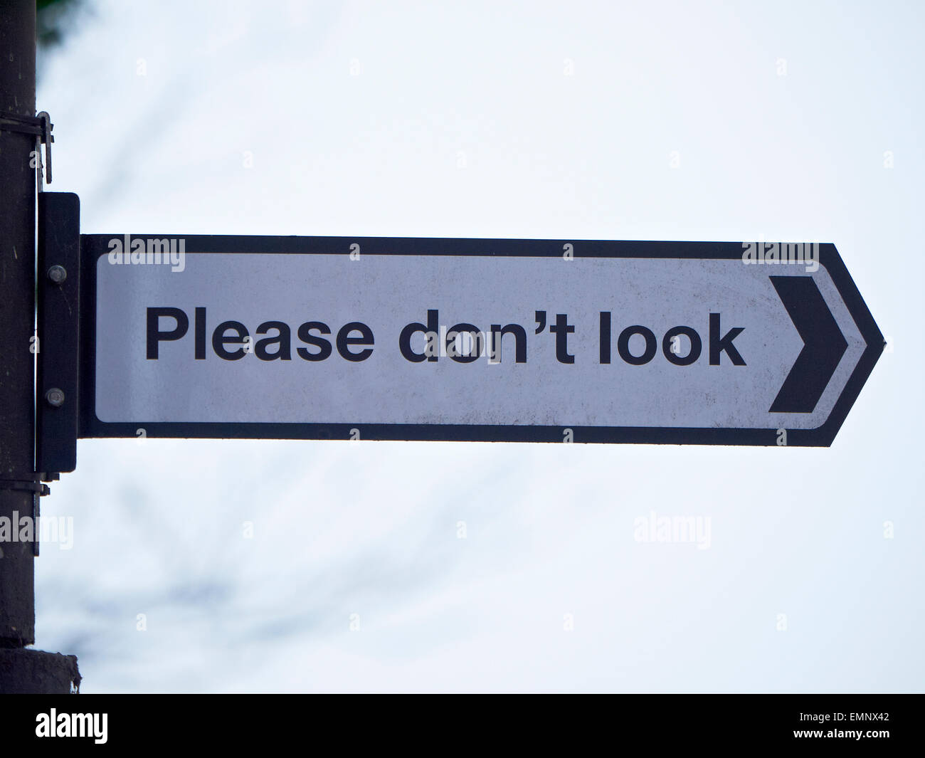 Please don`t look sign in Chester Cheshire UK Stock Photo